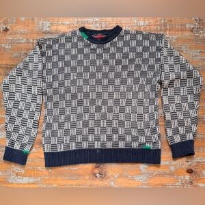 Vintage Stone Haven crewneck sweater with a textured basketweave pattern